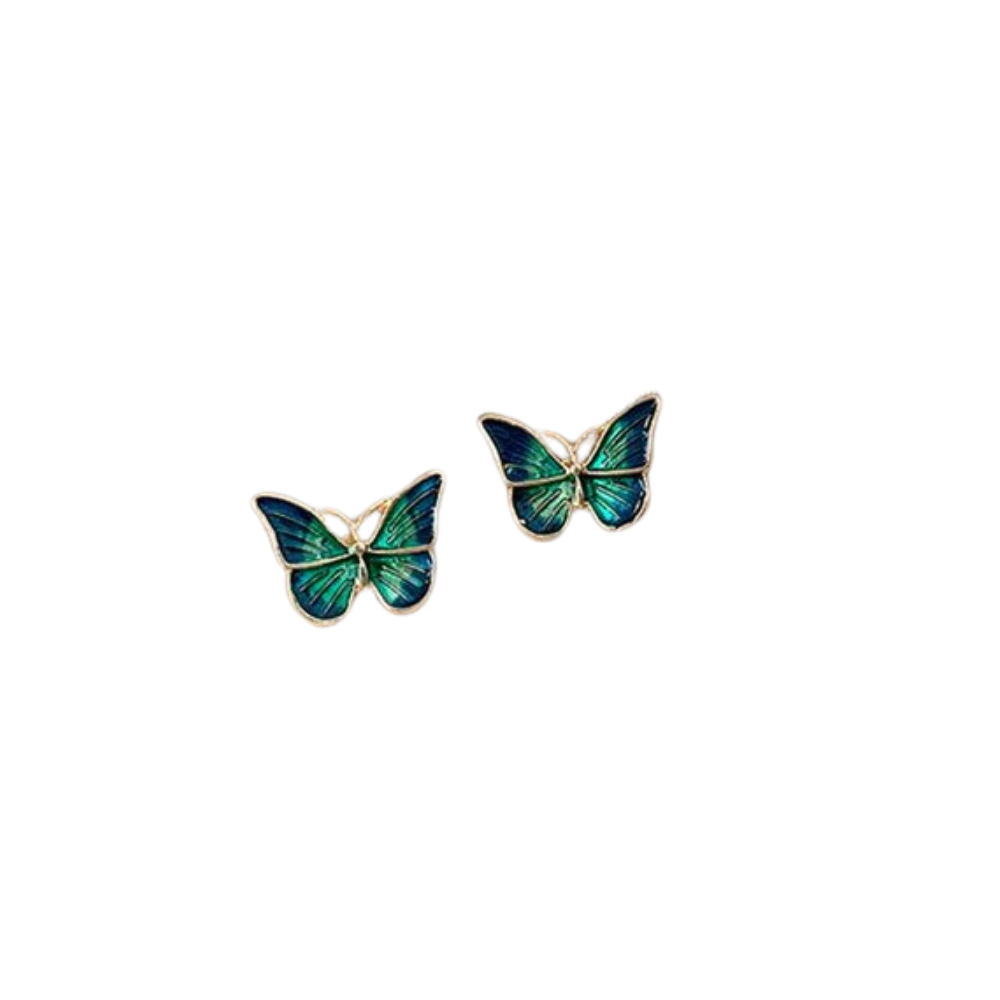 Abbie - Butterfly earrings with blue enamel
