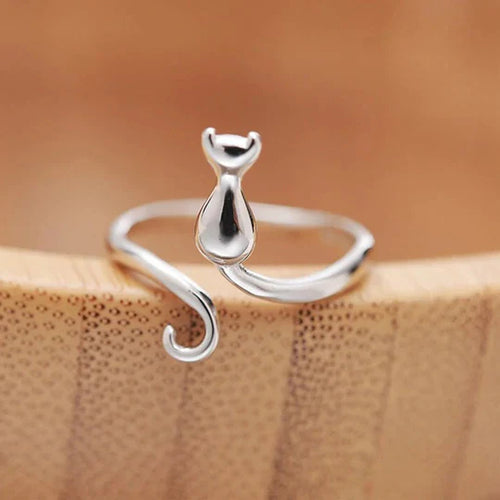 Boyle - Open vintage cat ring | Silver
