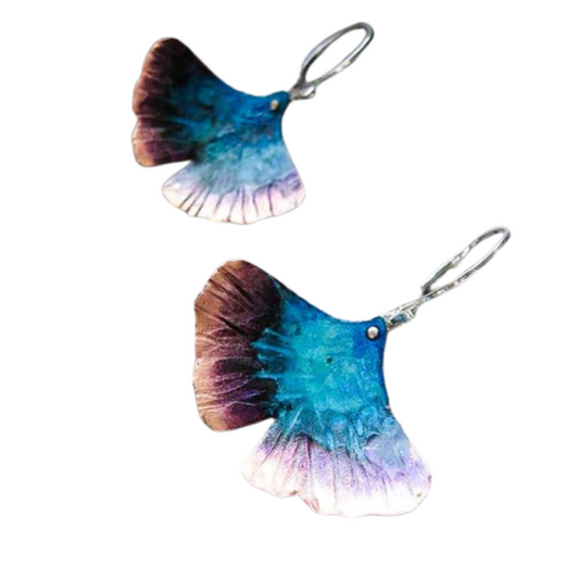 Acosta - Boho earrings with a blue butterfly made of 925 silver